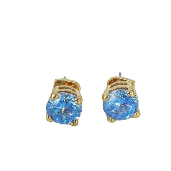 kate spade Jewelry - Kate Spade Blue Crystal Cubic Zirconia Stud Earrings with Dust Bag